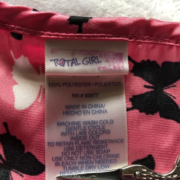 pink ruffled satin butterfly tank top - Picture 2 of 8